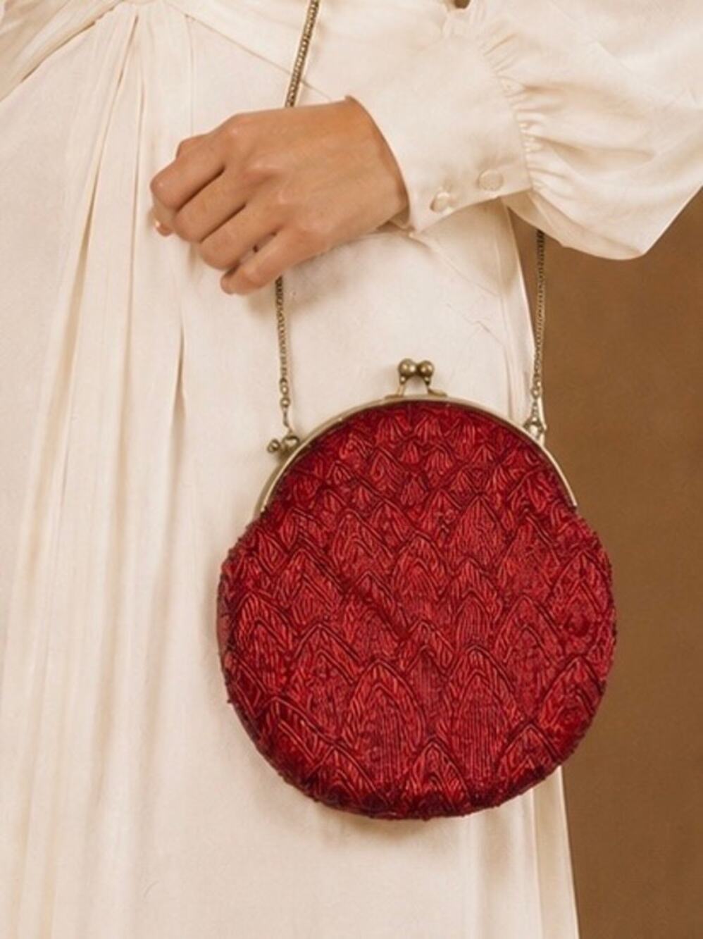 1970's Red Beaded Vanessa Evening Bag